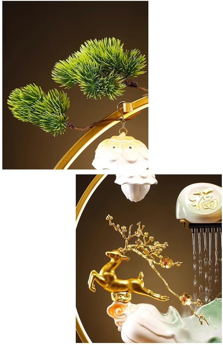 AQWASYUTER Water Fountain Indoor Decor Zen Desktop Fountain with Lucky Elements