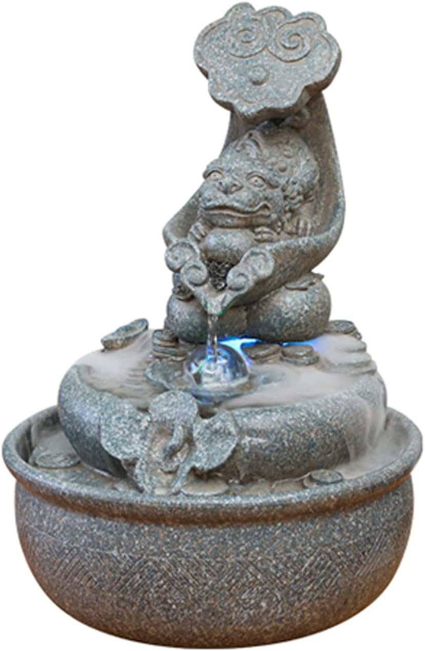 Elegant Desktop Water Fountain with LED Light