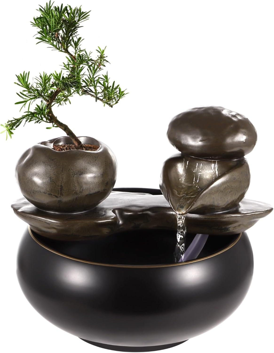 Ceramic Tabletop Fountain for Home and Office Decor