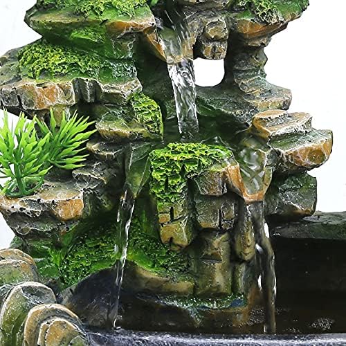LuuChain Rockery Water Fountain with LED Light for Office and Living Room Decor