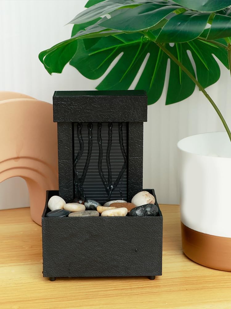 Dark Blue Tabletop Fountain with Light and Sound