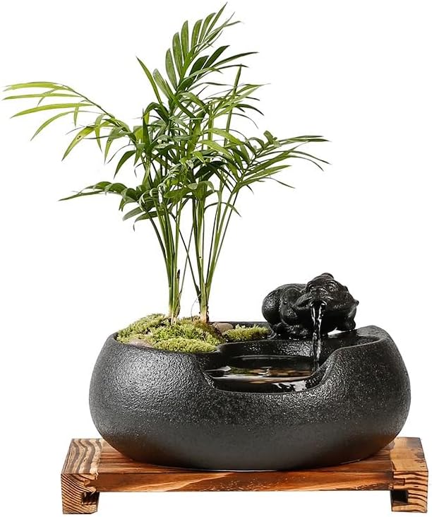 AQWASYUTER Indoor Tabletop Fountain Zen Waterfall Decor