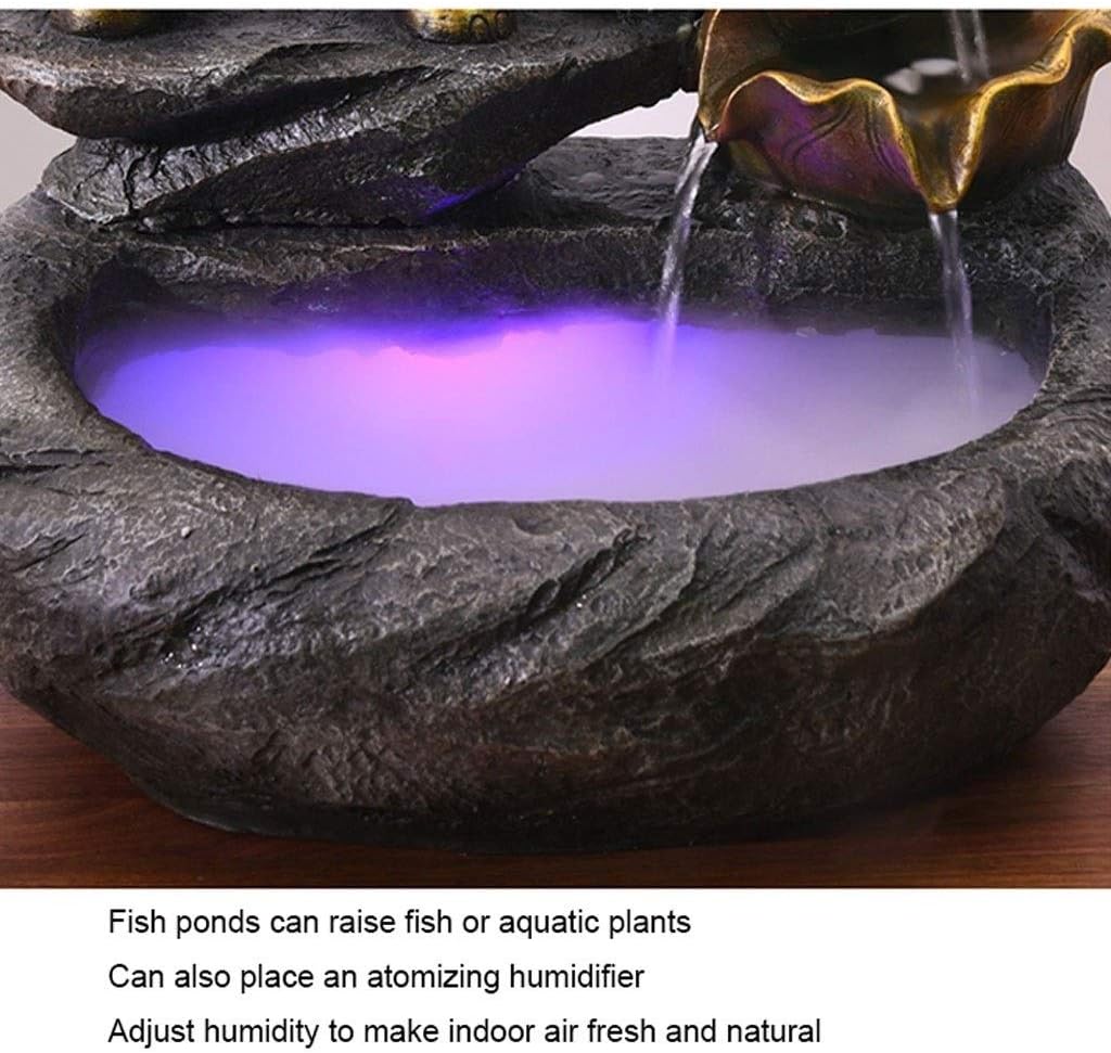 Modern Tabletop Water Fountain with LED Light and Humidifier Function