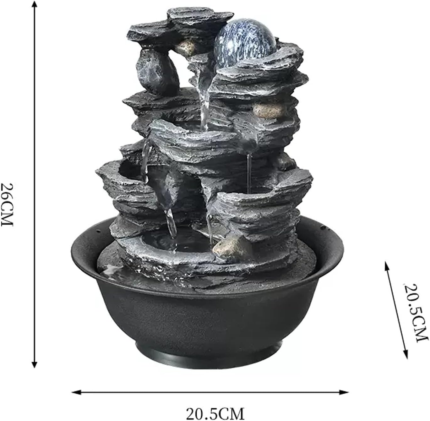 XRXwuf689 Desktop Water Fountain with Resin Laminated Rock