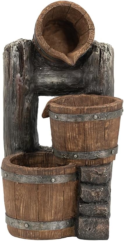 Elegant 3-Tier Bucket Fountain with LED Lights