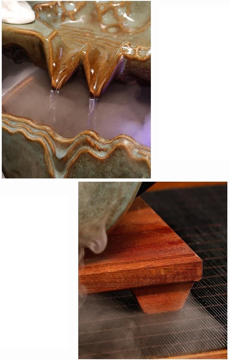 Indoor Water Fountain with Zen Style and Circulation for Home Office Desk