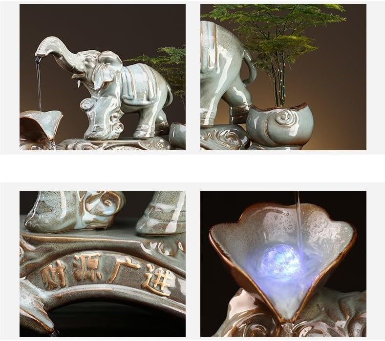 Chinese Style Tabletop Fountain for Home Office Decor