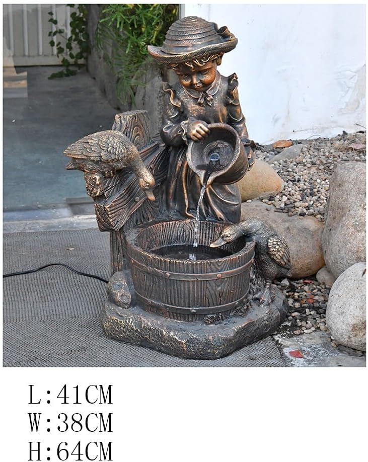 Elegant Tabletop Fountain Imitation Copper Resin