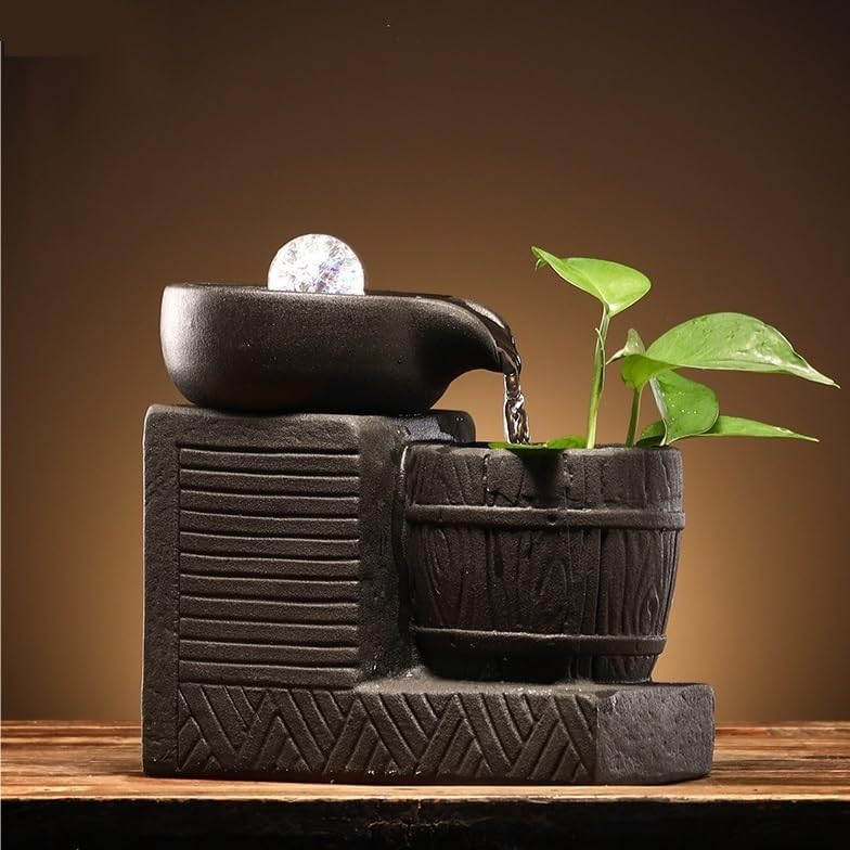 Elegant Ceramic Tabletop Water Fountain for Home Office