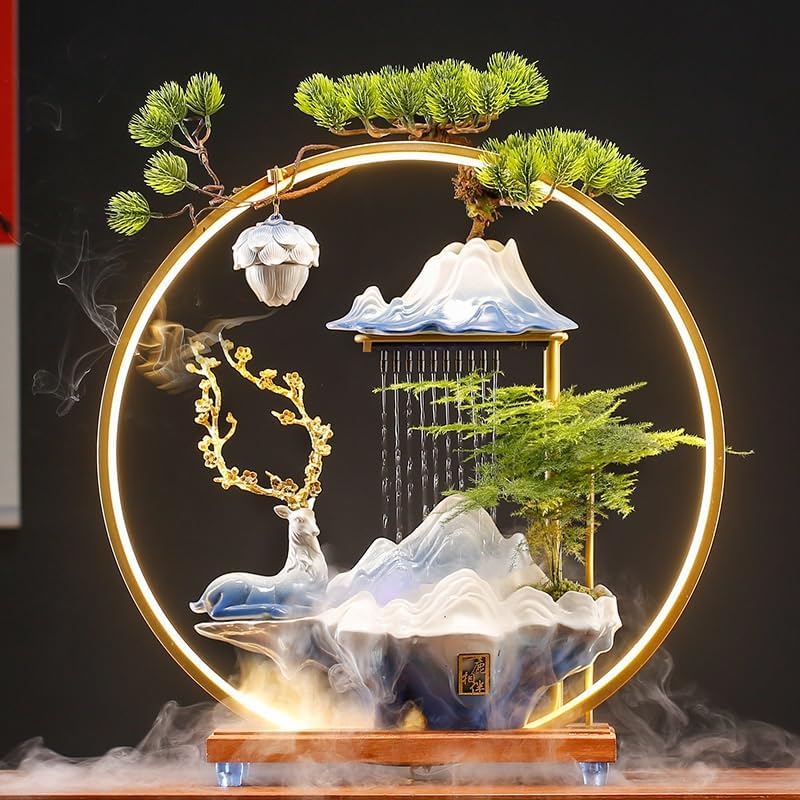 Indoor Decorative Water Fountain with Zen Flow and Lucky Elements
