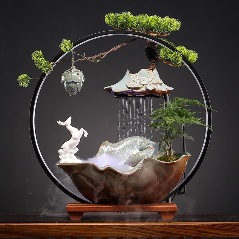 AQWASYUTER Zen Waterfall Decorative Fountain for Home Office