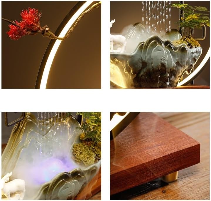 Indoor Fountain Tabletop Water Feature Decor Ceramic