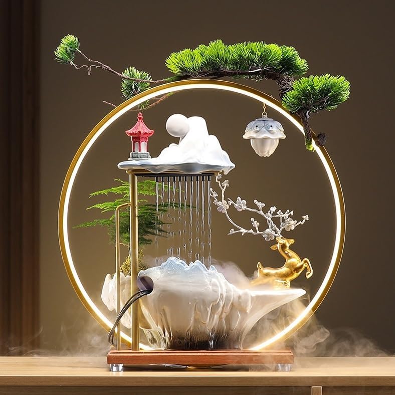 Zen Waterfall Tabletop Fountain with Circulating Water