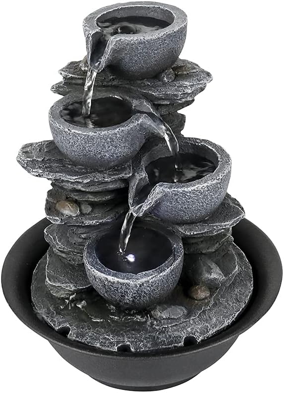 106 Inch Rock Water Fountain with LED Light for Home Office
