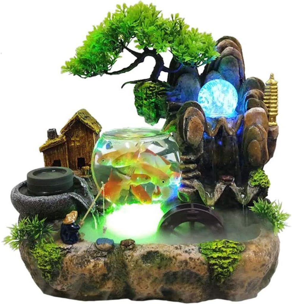Resin Rockery Water Fountain for Office Desk Home Decoration