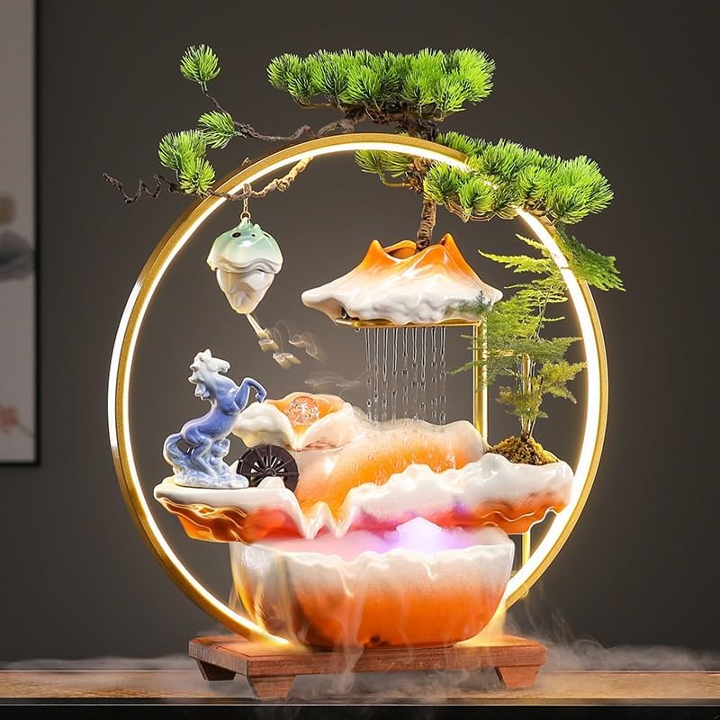 Water Fountains Indoor Chinese Style Self-Circulating Decor