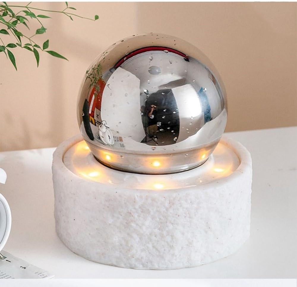 Modern White Desktop Water Fountain with Light