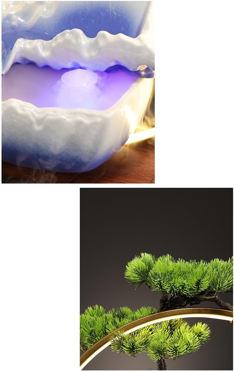 Water Fountain Indoor Flowing Rockery Humidifier Decor