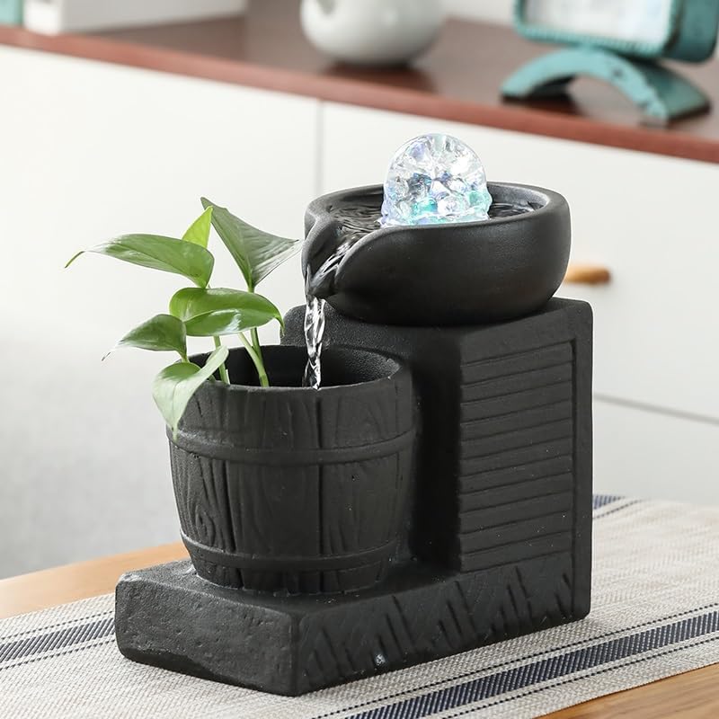 Elegant Ceramic Tabletop Water Fountain for Home Office