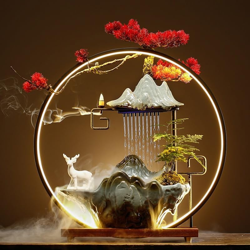 Indoor Fountain Tabletop Water Feature Decor Ceramic