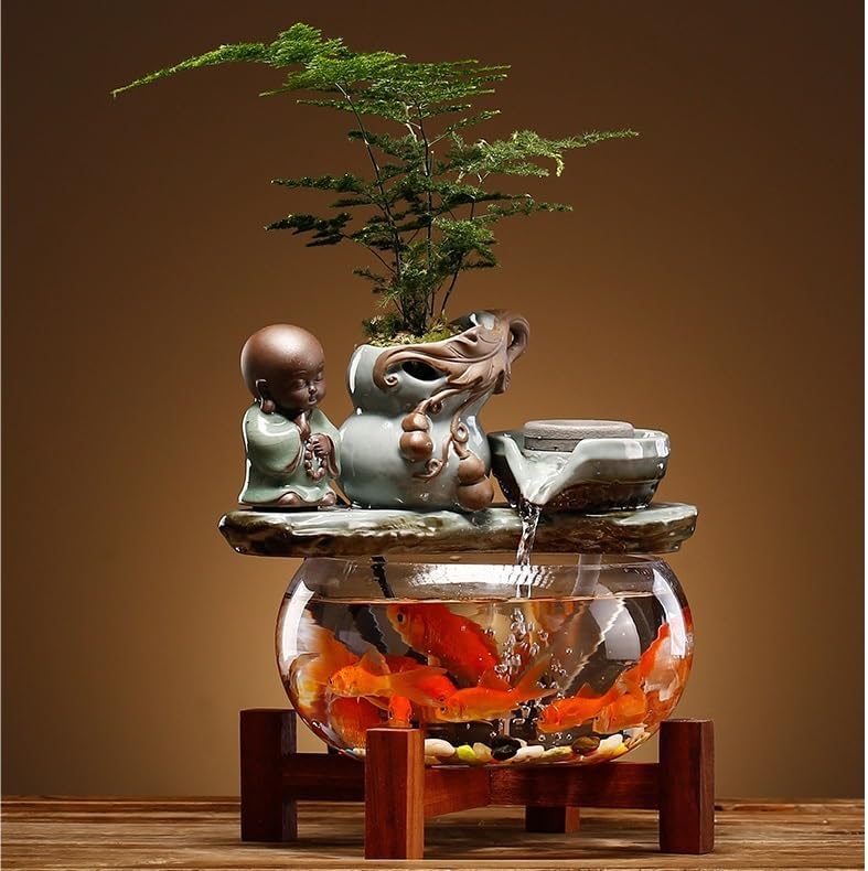 Indoor Fountain Tabletop Water Feature for Home Office and Living Room