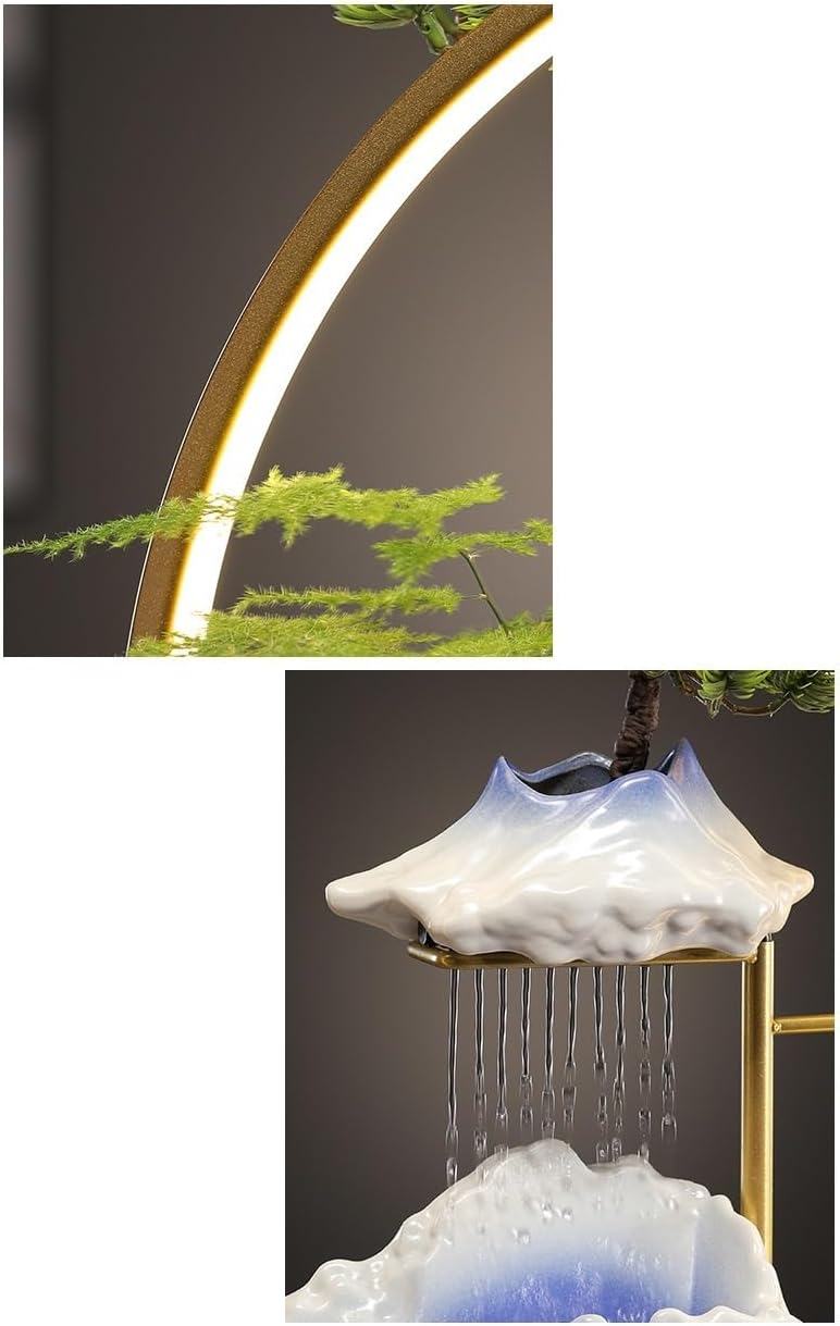 Water Fountain Indoor Flowing Rockery Humidifier Decor