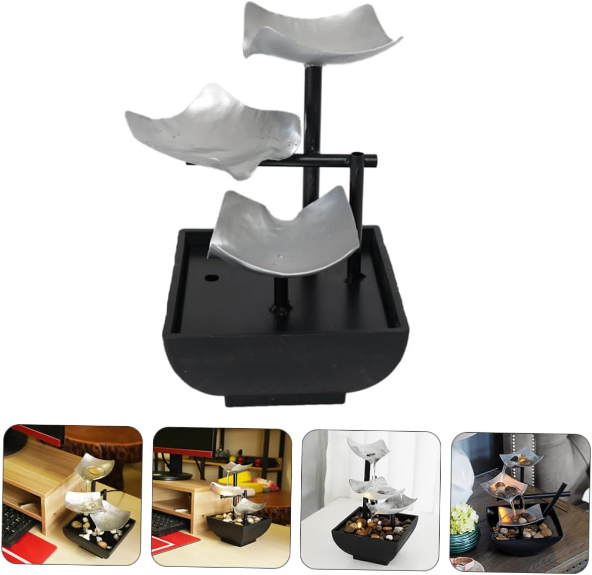 Ciieeo Metal Desktop Waterfall Fountain for Office Zen Decor