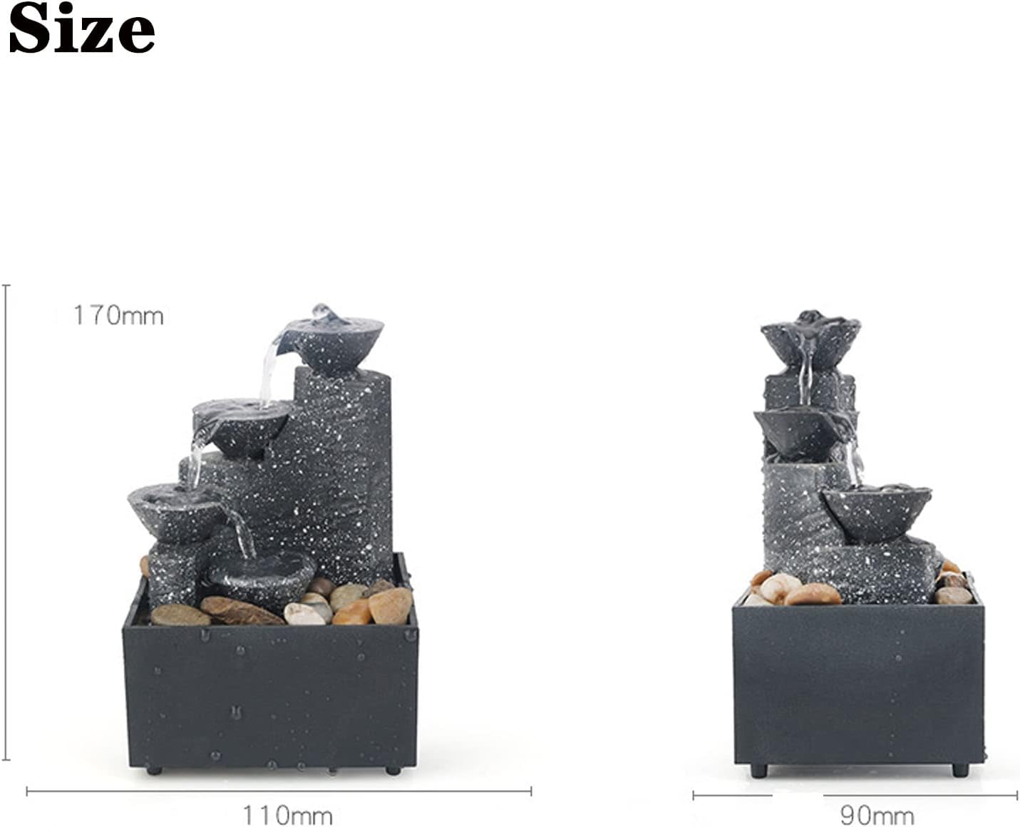 Yitengteng Indoor Fountain Ornament Mini Tabletop Fountain Decoration for Home Office