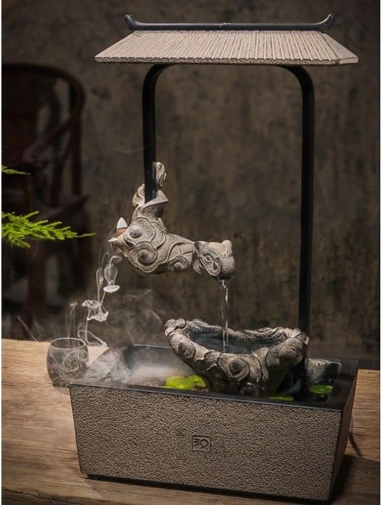 Tabletop Resin Dragon Fountain with Circulating Water