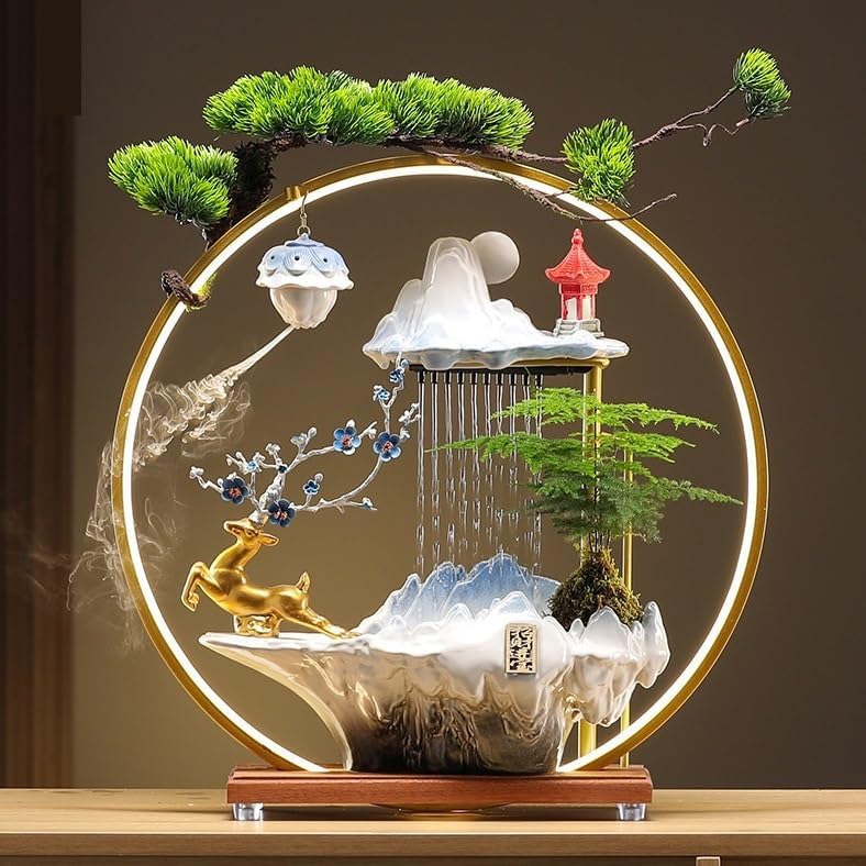 Zen Waterfall Tabletop Fountain with Circulating Water