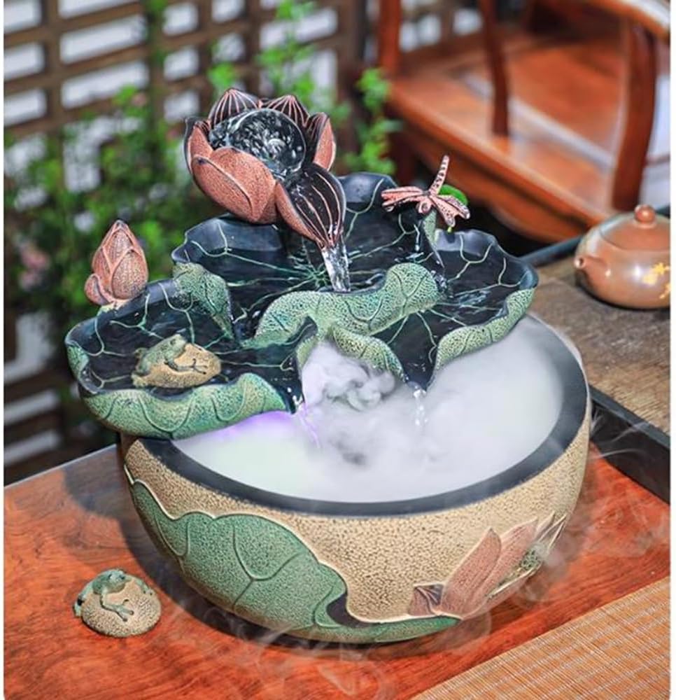 Elegant Lotus Desktop Fountain for Serenity and Decor