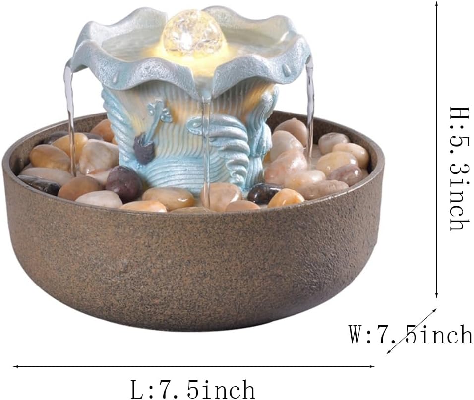 Elegant Resin Tabletop Fountain with Dynamic Water Flow