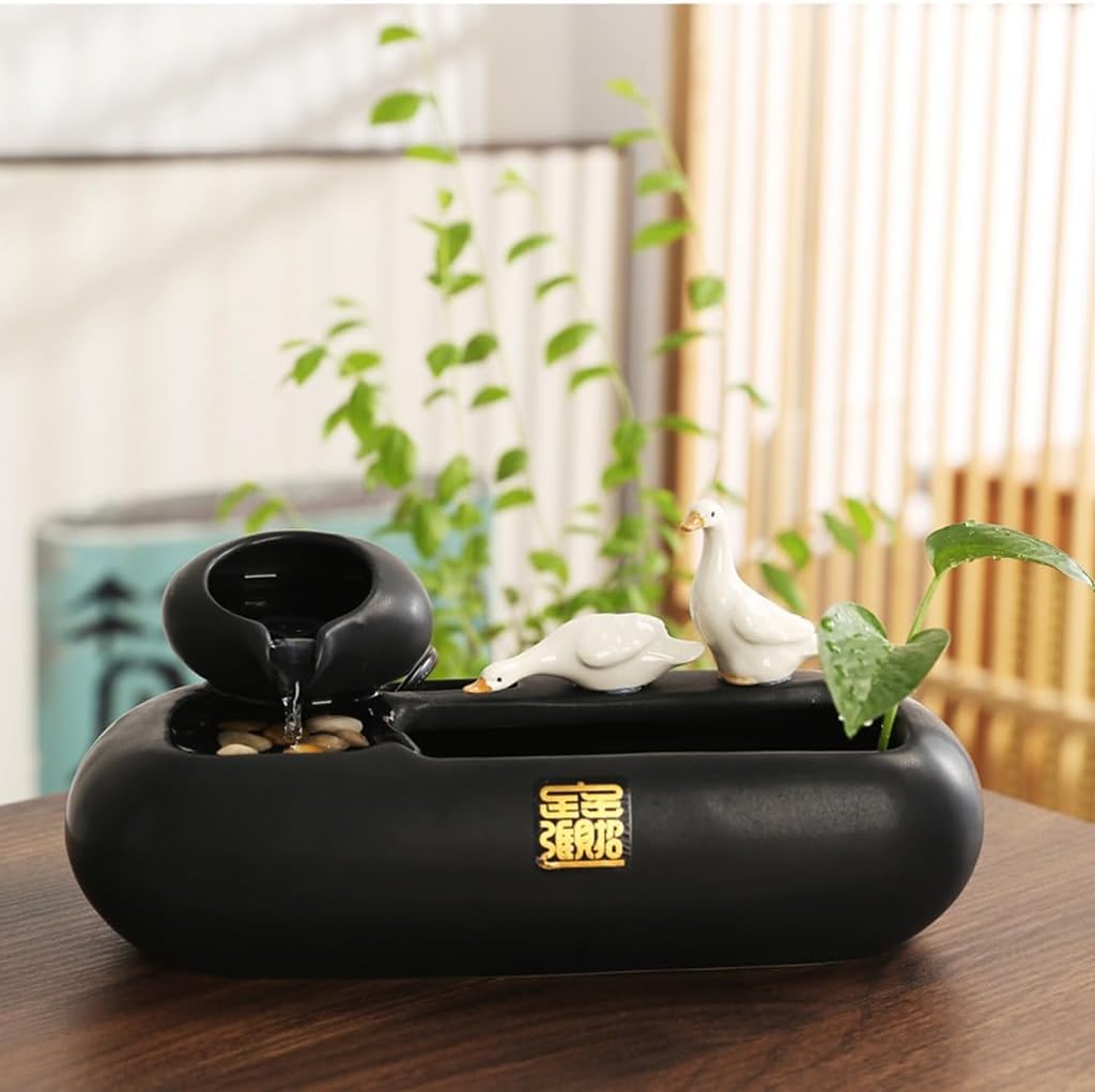 Ceramic Flowing Water Ornament for Desktop Living Room