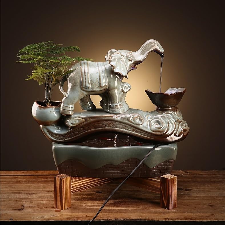 Chinese Style Tabletop Fountain for Home Office Decor