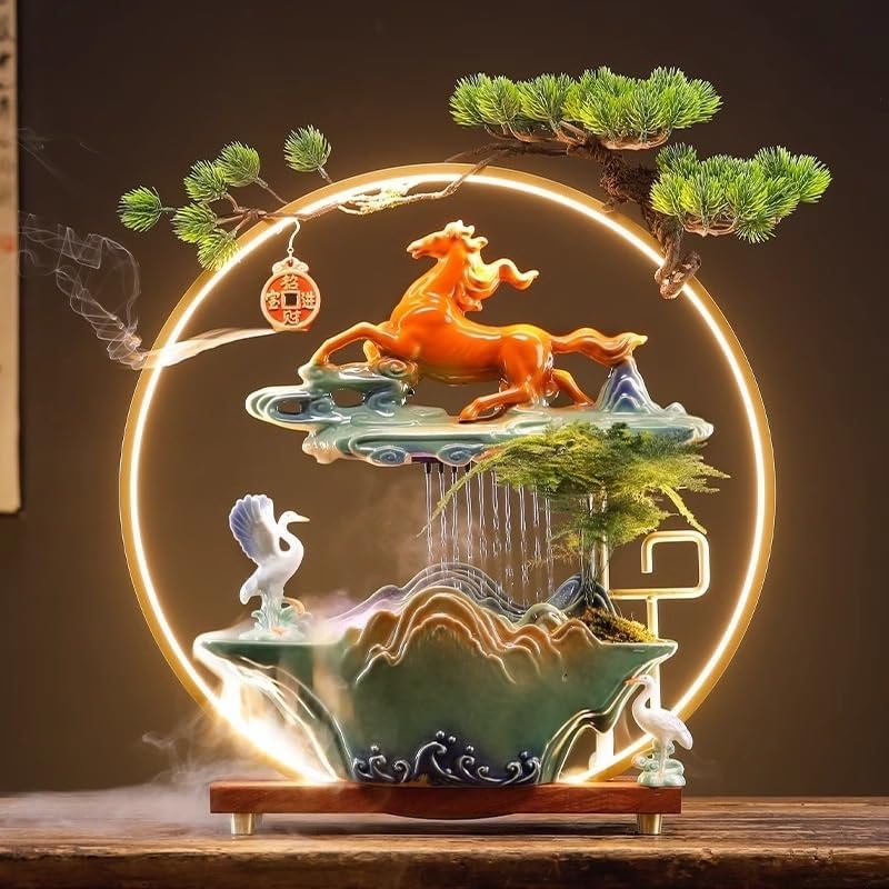 Ceramic Circulating Water Fountain for Home Office Decor