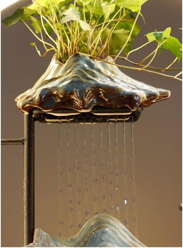 Indoor Water Fountain with Circulating Flow and Humidification