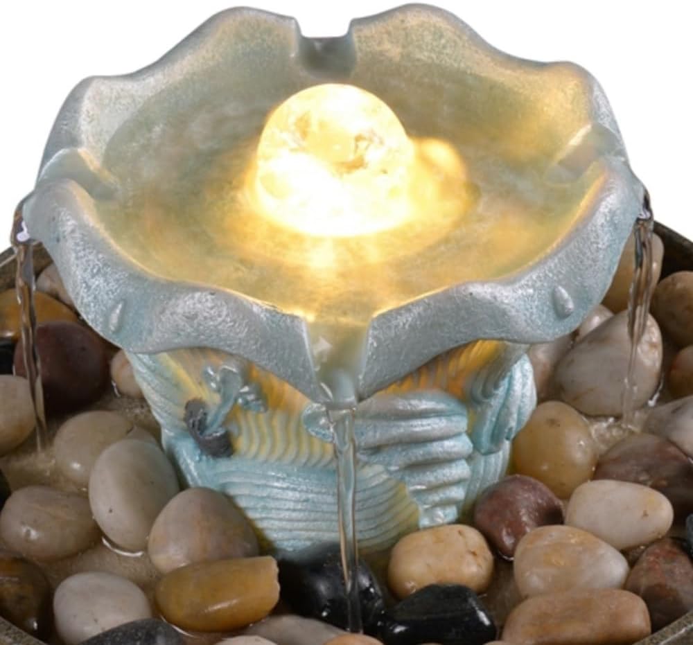 Elegant Resin Tabletop Fountain with Dynamic Water Flow