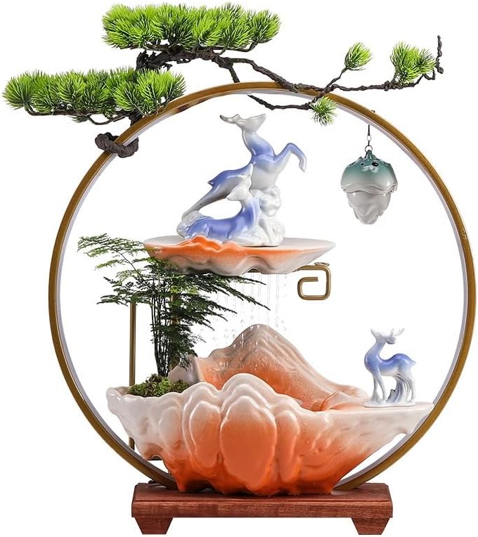 Water Fountain Indoor Zen Decorative Fountain Office Desk Bedroom Fountain