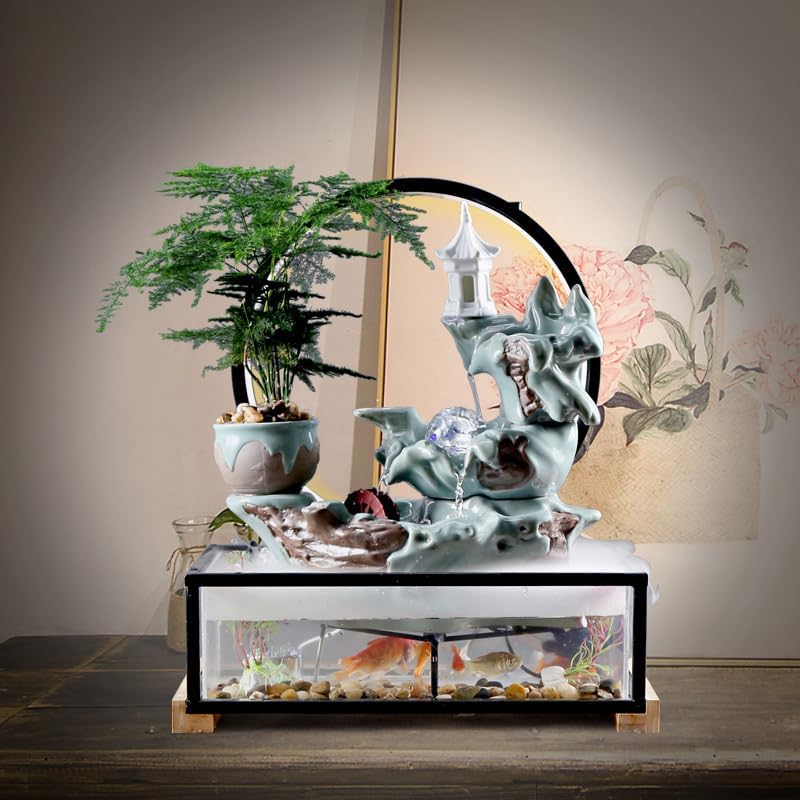 Indoor Fountain Tabletop Humidifier Decor Lamp