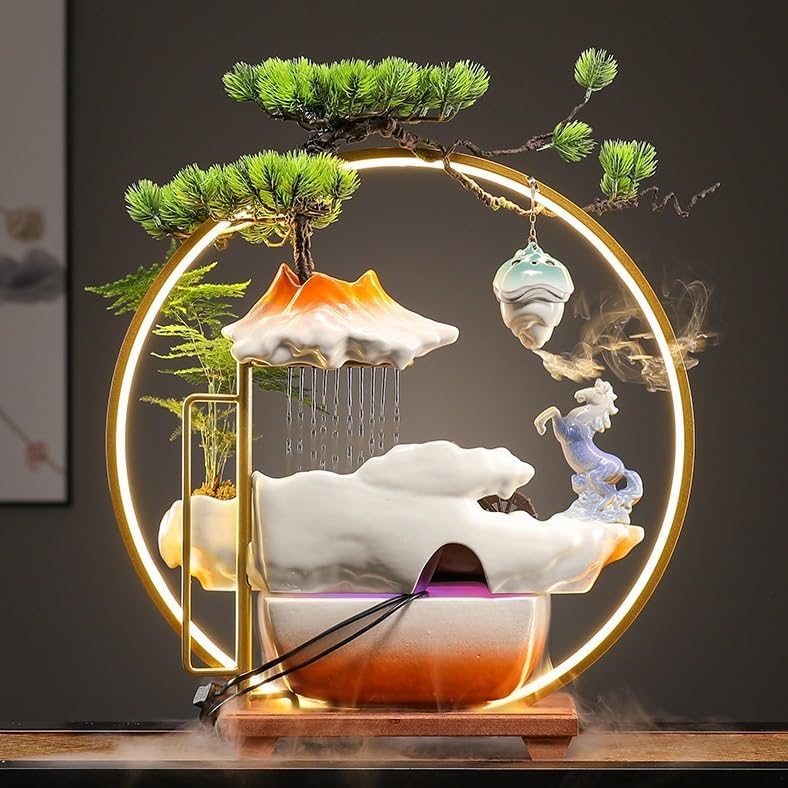 Water Fountains Indoor Chinese Style Self-Circulating Decor