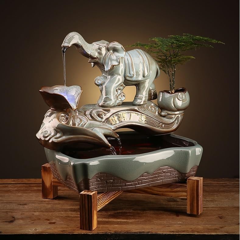 Chinese Style Tabletop Fountain for Home Office Decor