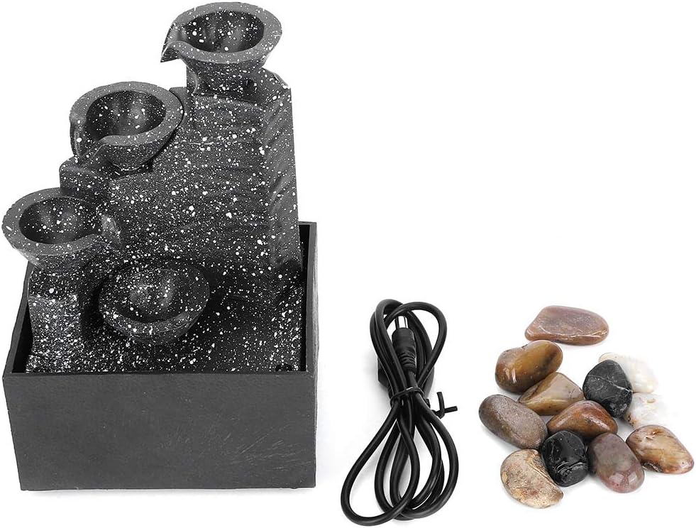 Cocoarm Tabletop Fountain with Stone and LED Light
