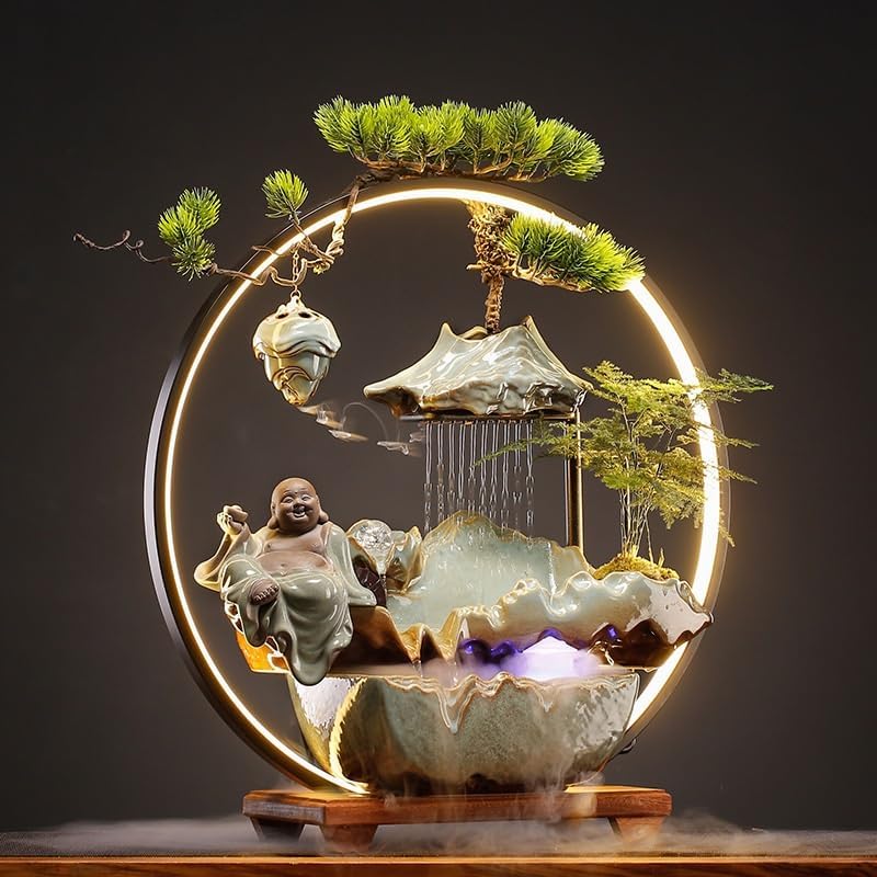 Aesthetic Indoor Water Fountain with Wealth Symbol Design