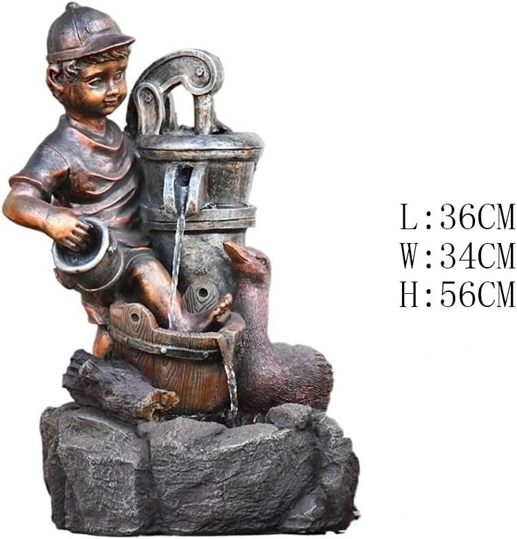 Elegant Copper Imitation Resin Tabletop Water Fountain