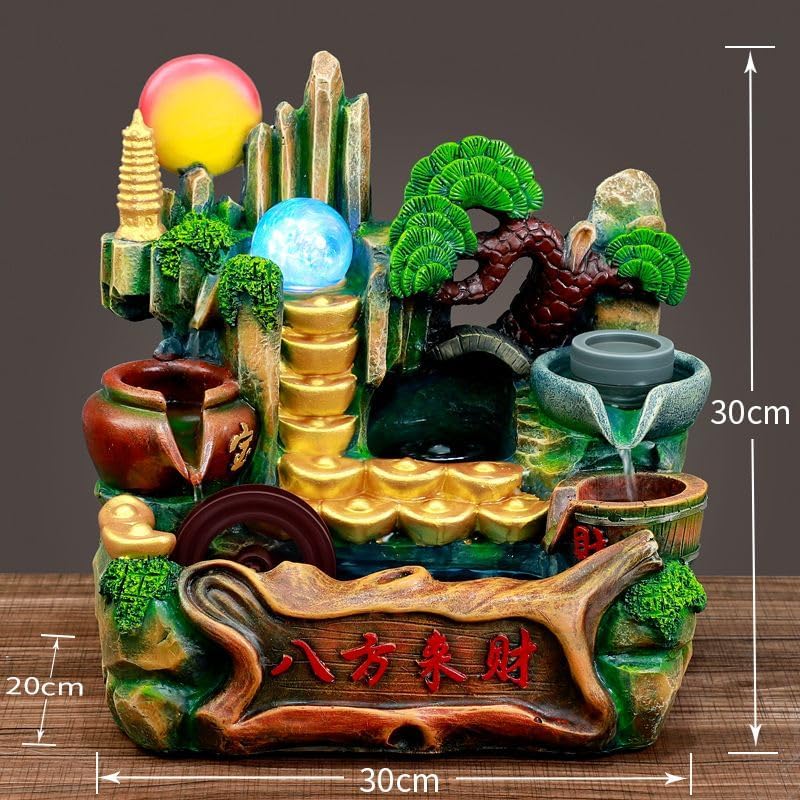 Ecqizer Jinbao Rockery Water Fountain Feng Shui Decor
