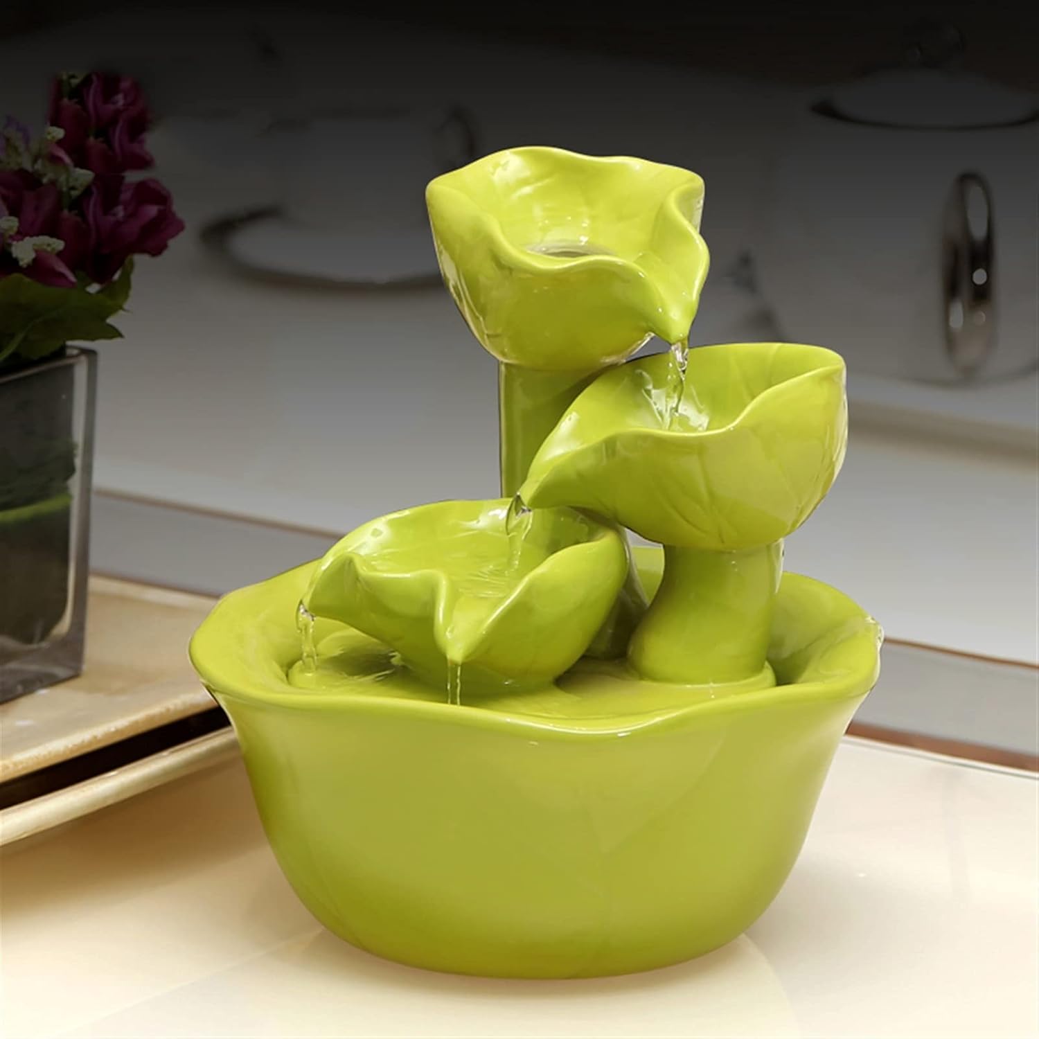 Indoor Water Fountain Tabletop Ceramic Fountain Decor