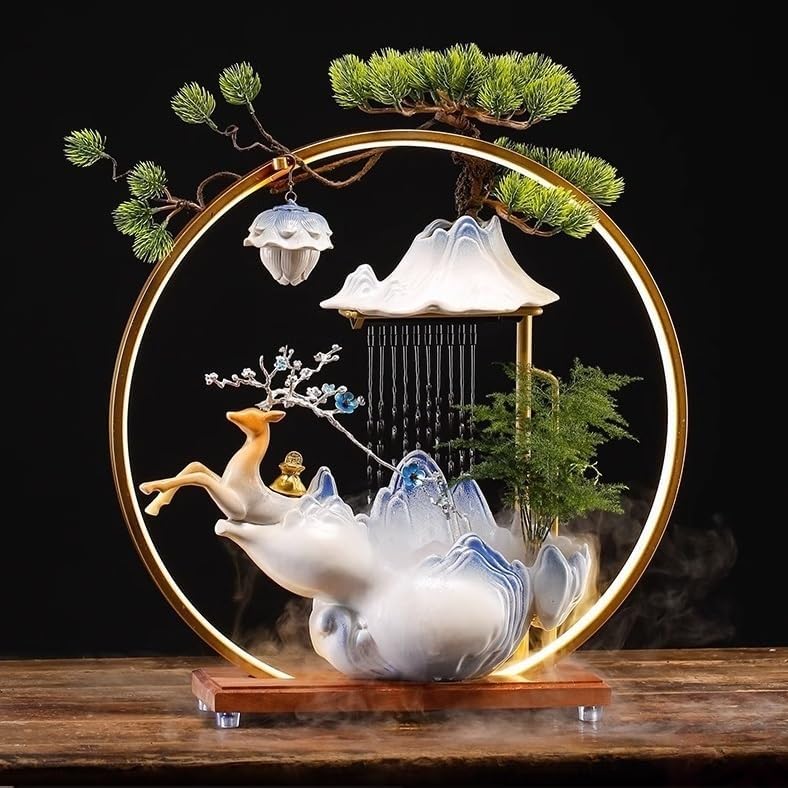 AQWASYUTER Decorative Water Fountain with Deer Design
