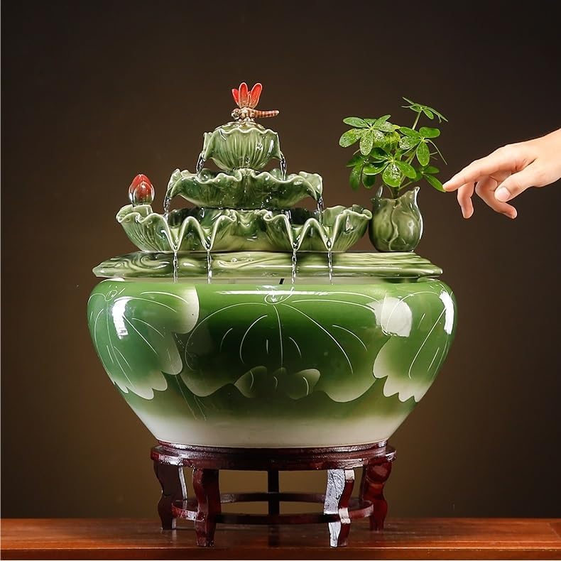 Elegant Ceramic Tabletop Fountain for Home Office and Garden