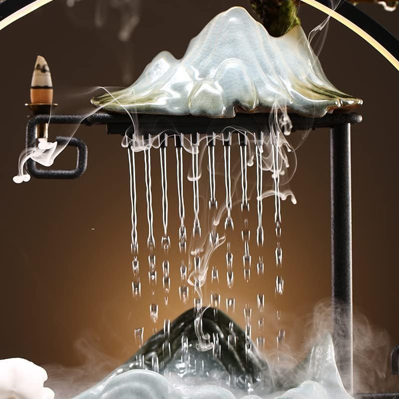 Deer Water Fountain Indoor with LED Light and Plants