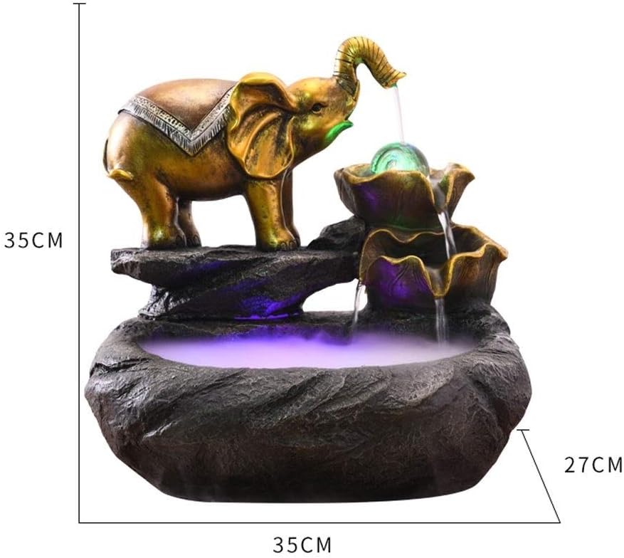 Modern Tabletop Water Fountain with LED Light and Humidifier Function
